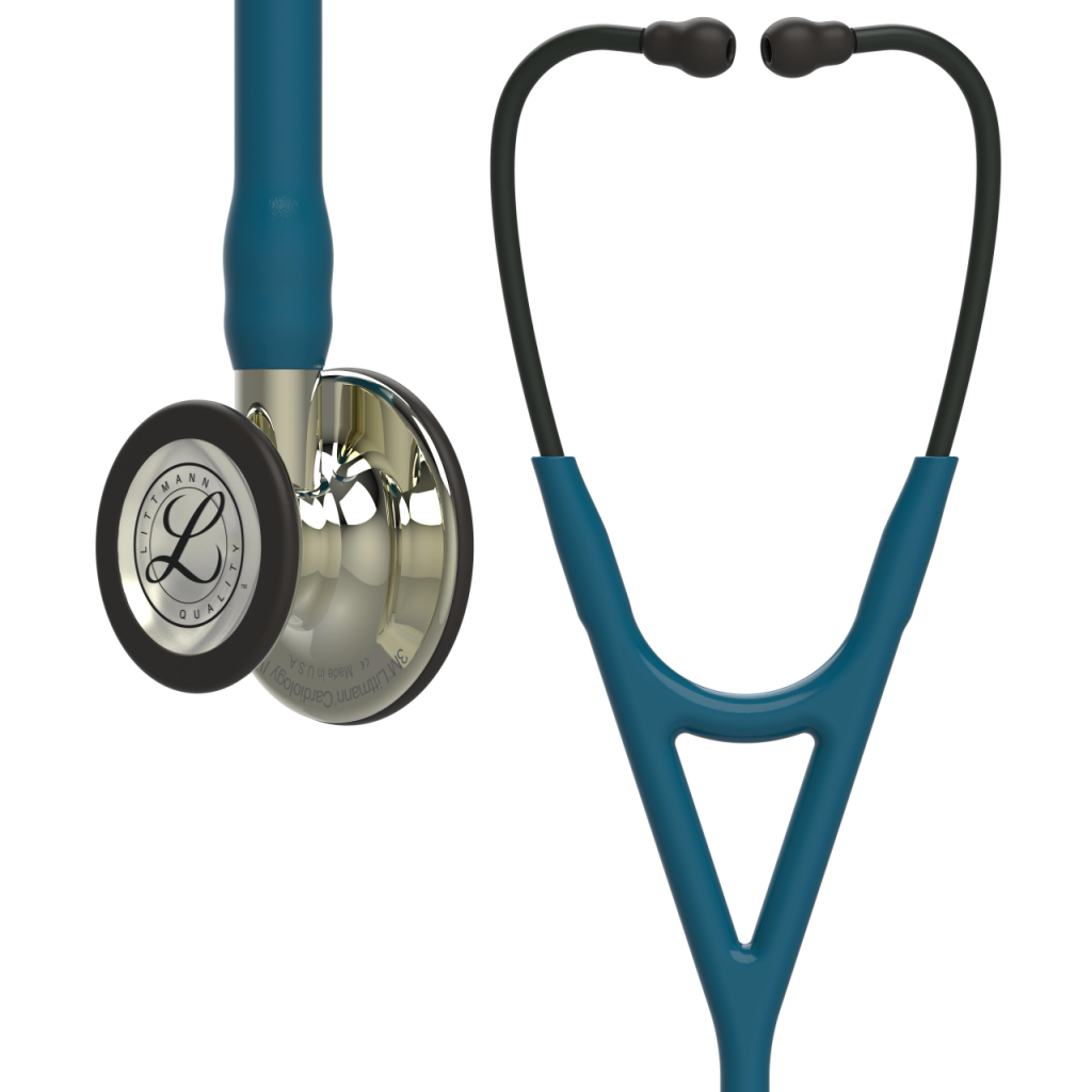 Stetoscop Littmann Cardiology IV albastru caraibe, capsula sampanie 6190