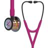 Pachet cardio - Stetoscop Littmann Cardiology IV Roz capsula curcubeu finisaj oglinda 6241 + Borseta stetoscop Cardio Plum